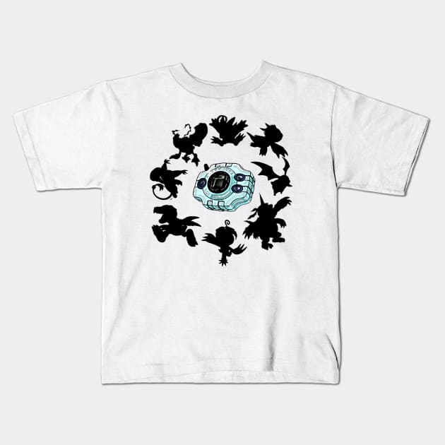 Digimon Adventure Digivice Kids T-Shirt by OnceUponADan